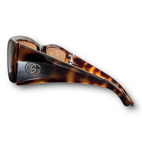 Gucci Rectangle Brown Slim Sunglasses | Designer Shades | Authentic Gucci Eyewe - Picture 3 of 16